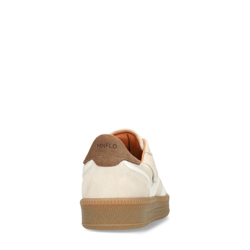 Beigefarbene Veloursleder-Sneaker