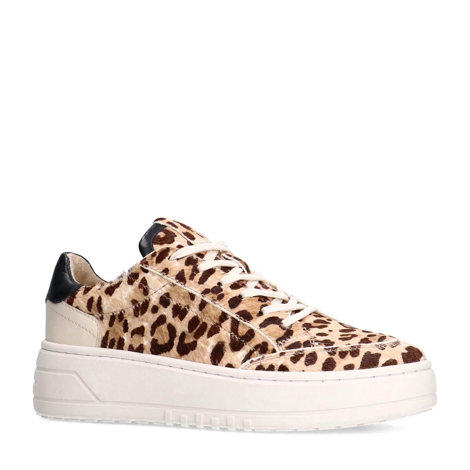 Veloursleder-Sneaker mit Leoprint
