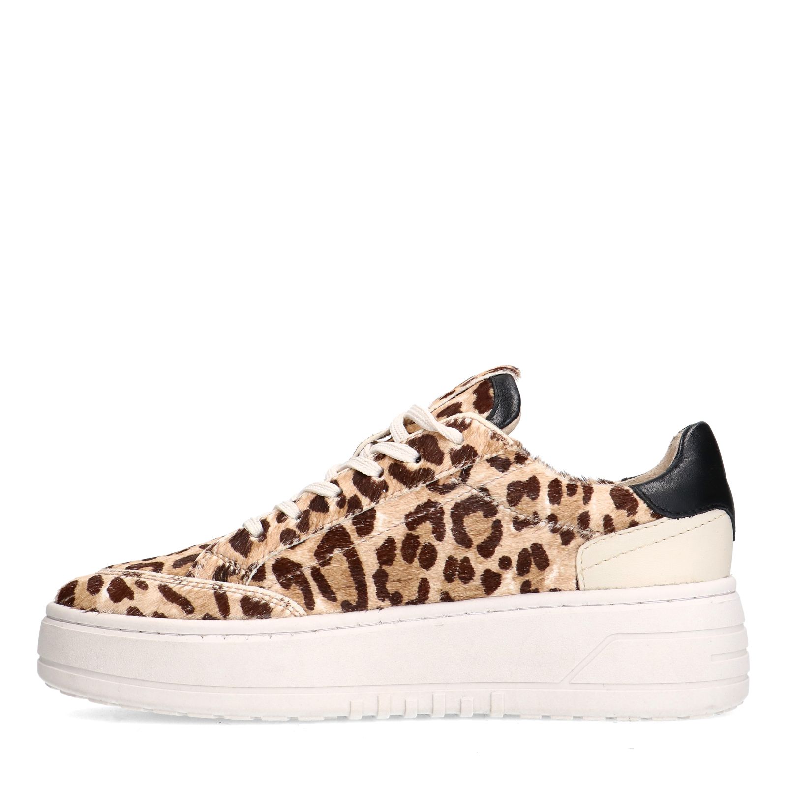 Leopard sneakers met ponyhair