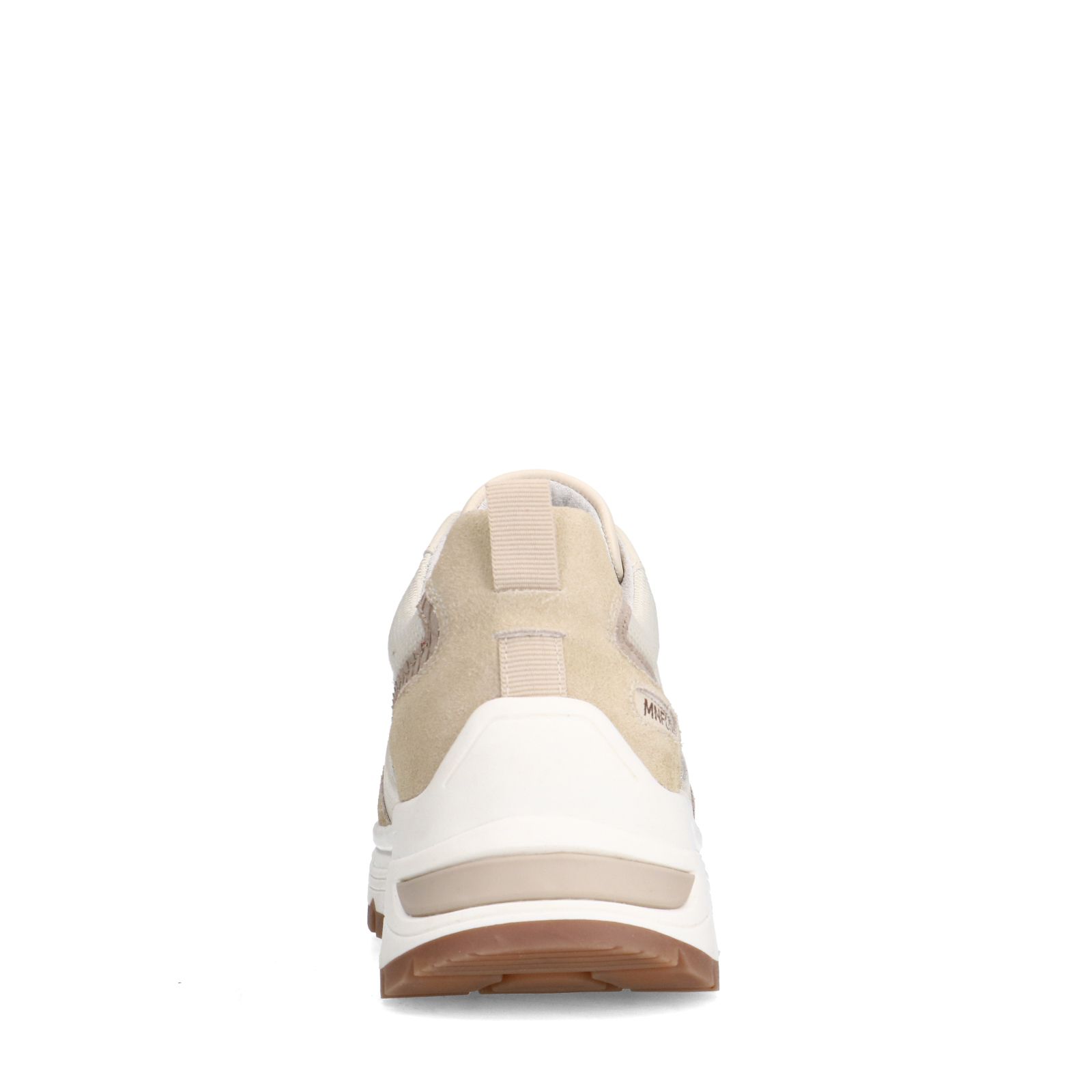 Beige leren sneakers met suède details