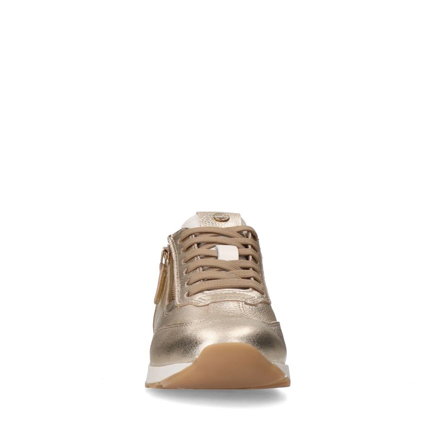 Gouden leren sneakers met rits