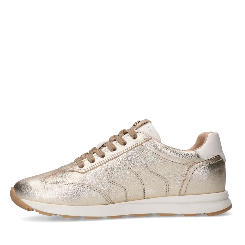 Gouden leren sneakers met rits