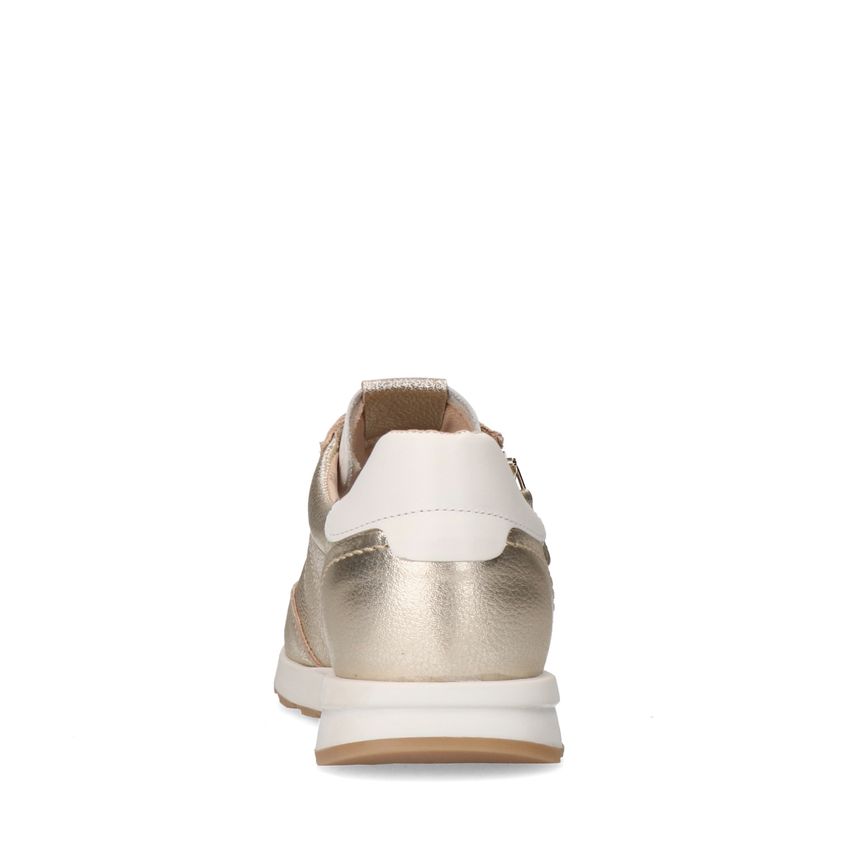 Gouden leren sneakers met rits