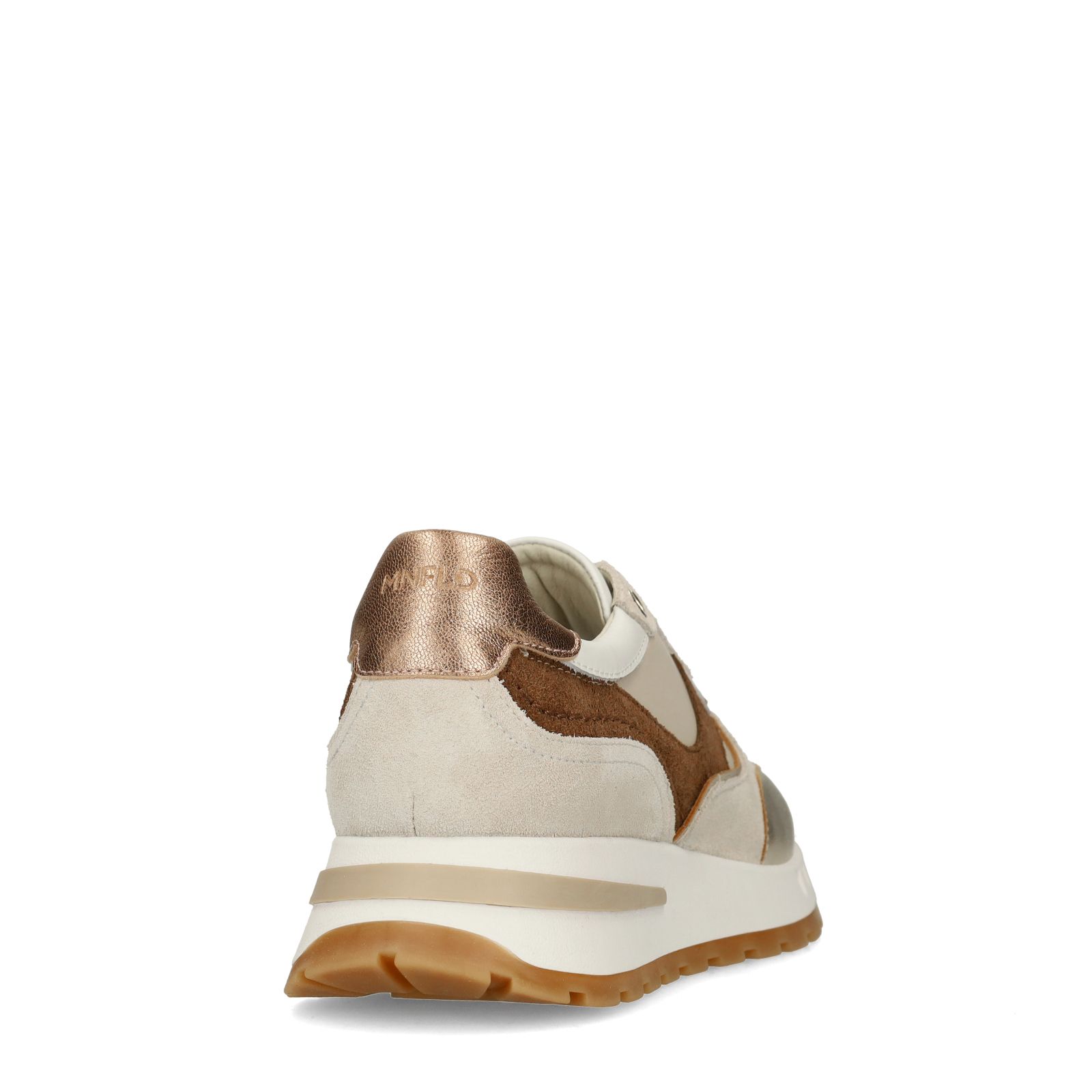 Gouden leren sneakers met met multicolor details
