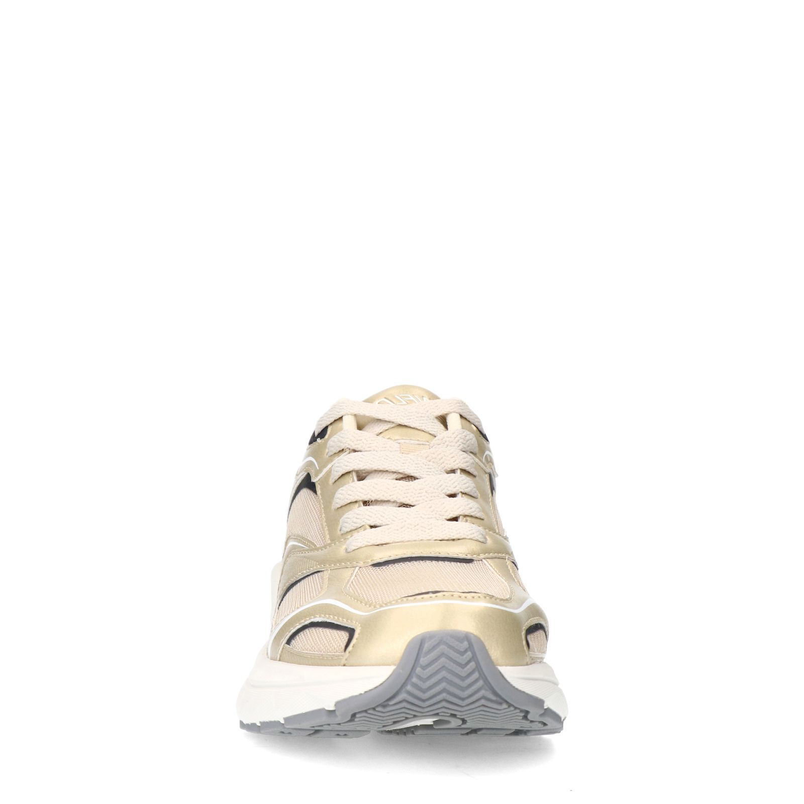 Gouden sneakers met mesh details