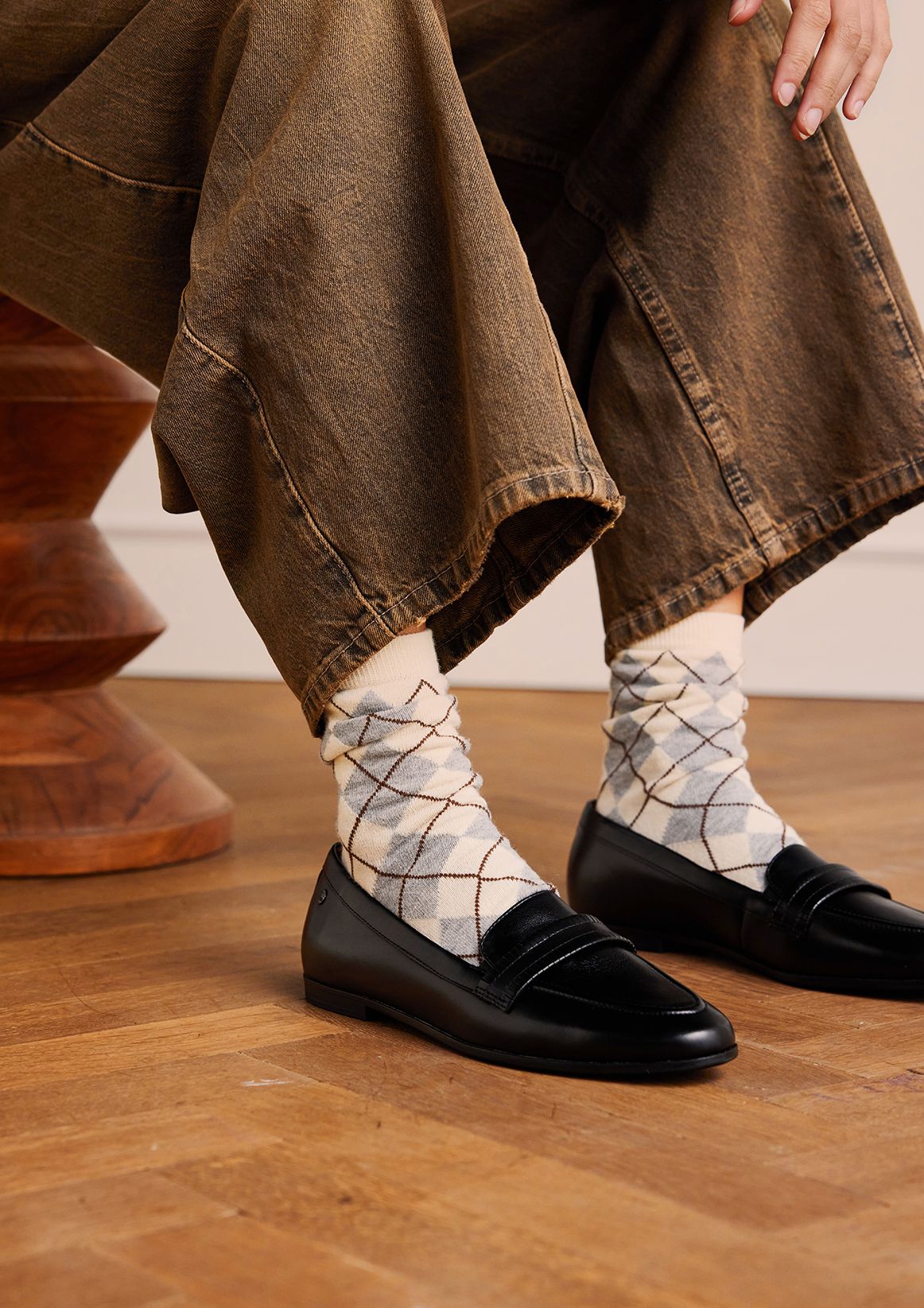 Zwarte leren loafers