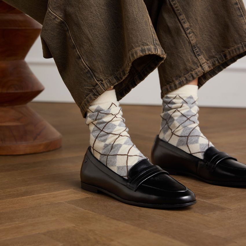 Schwarze Leder-Loafer