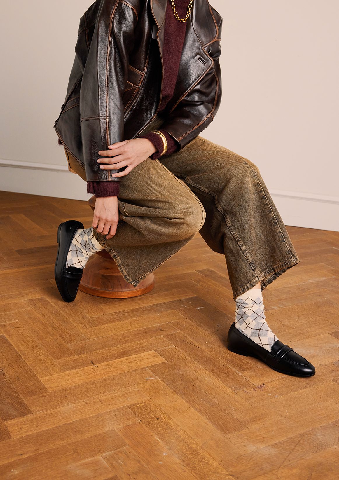 Zwarte leren loafers