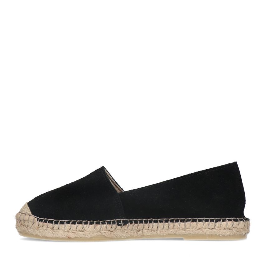 Zwarte suède espadrilles