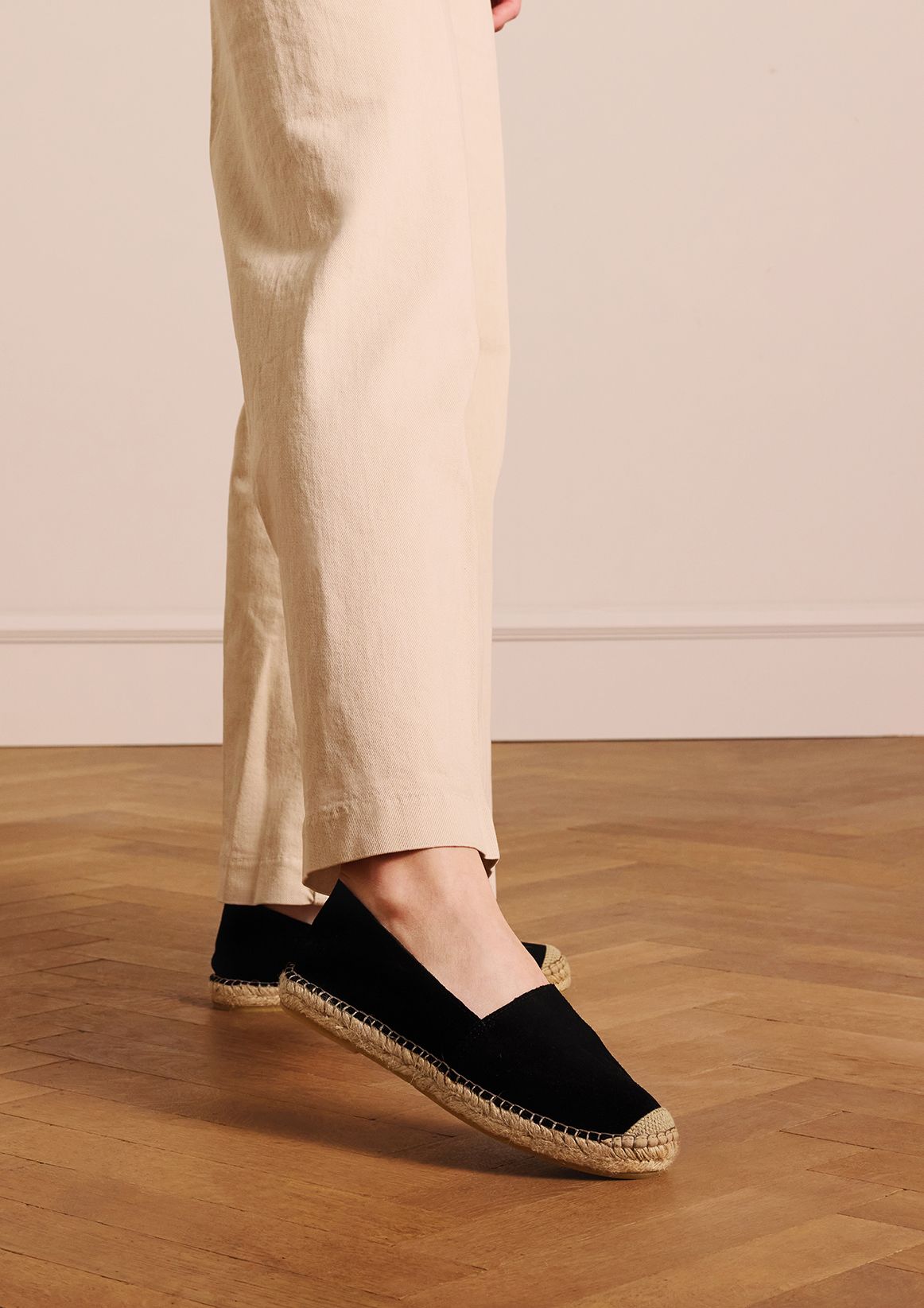 Zwarte suède espadrilles