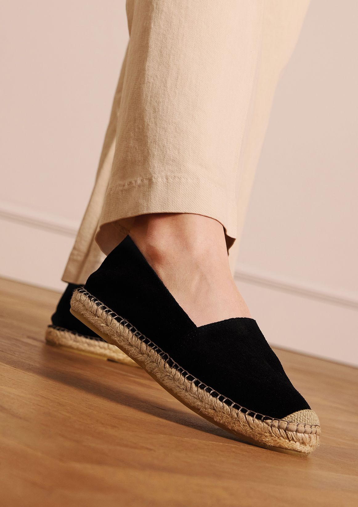 Zwarte suède espadrilles