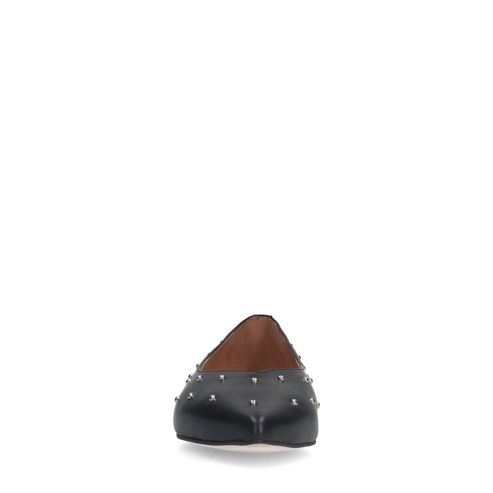 Zwarte leren ballerina's met studs