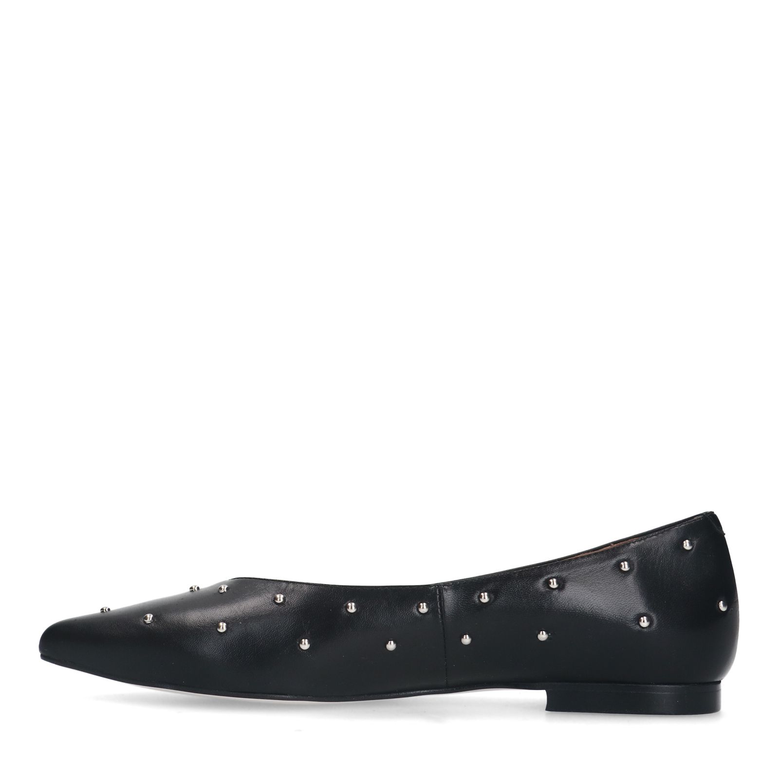 Zwarte leren ballerina's met studs