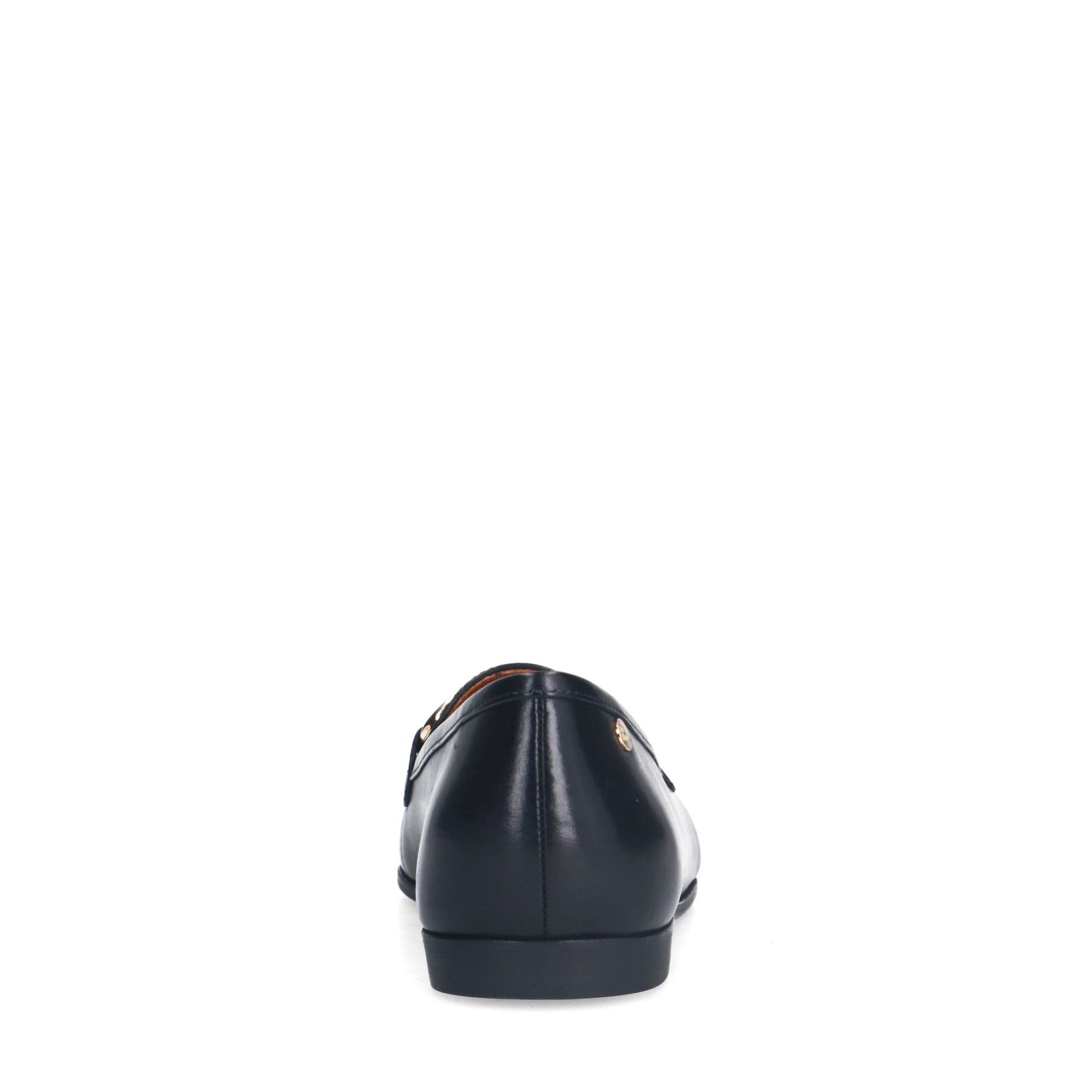 Zwarte leren loafers met gouden chain