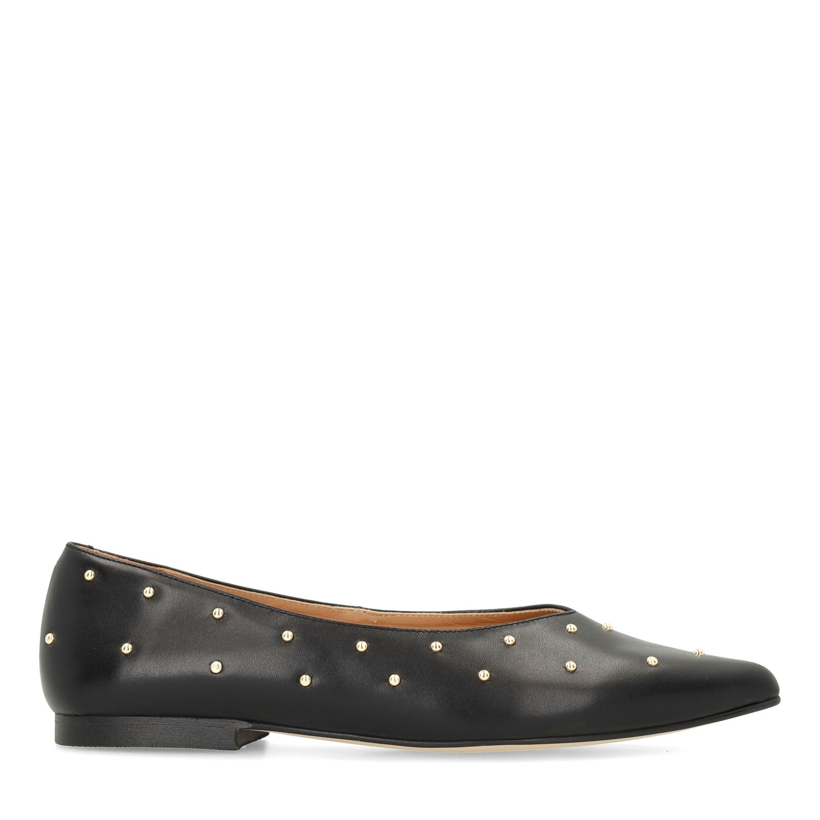 Schwarze Leder-Loafer mit Nieten