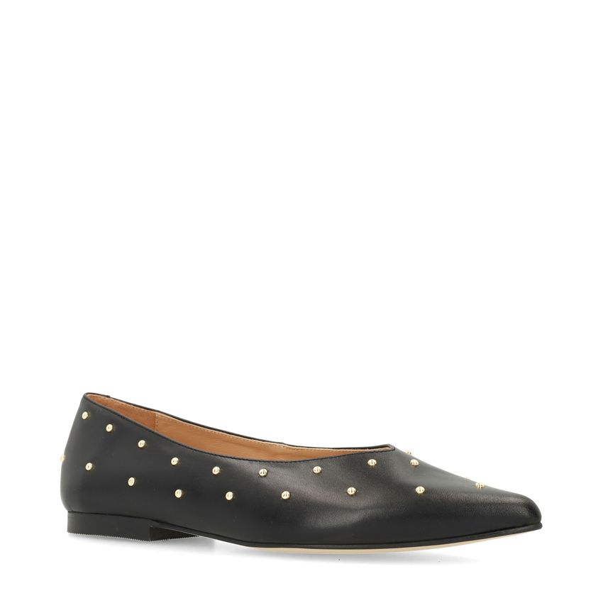 Zwarte leren loafers met studs