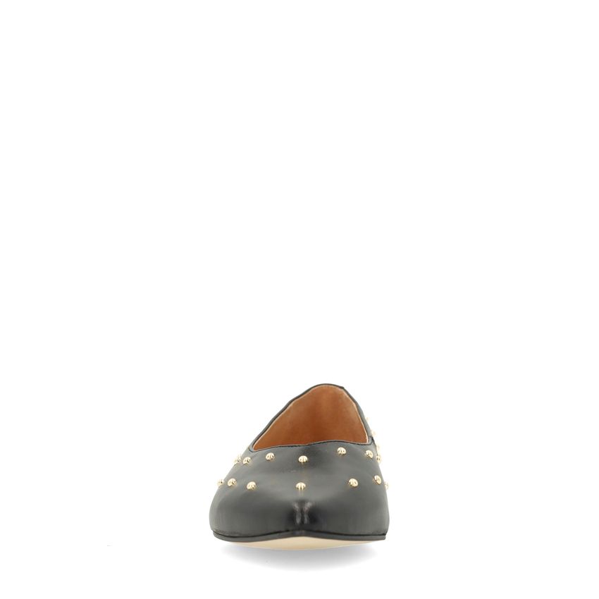 Zwarte leren loafers met studs
