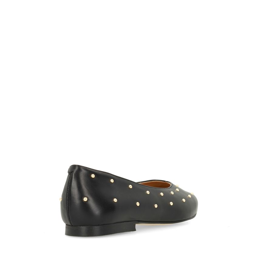 Zwarte leren loafers met studs