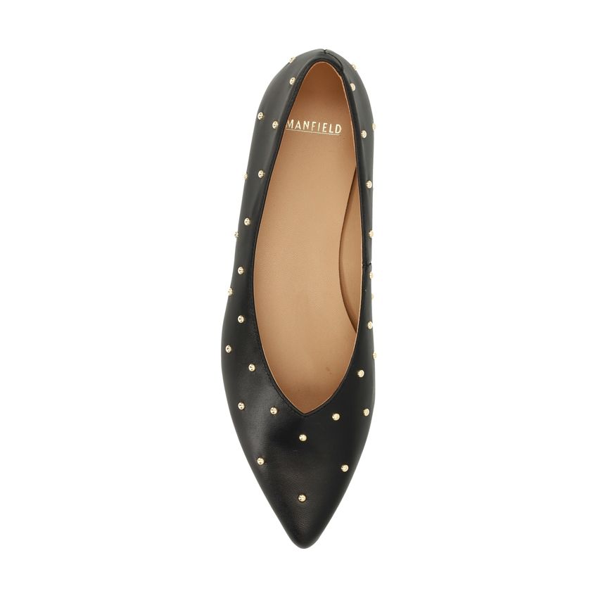 Zwarte leren loafers met studs