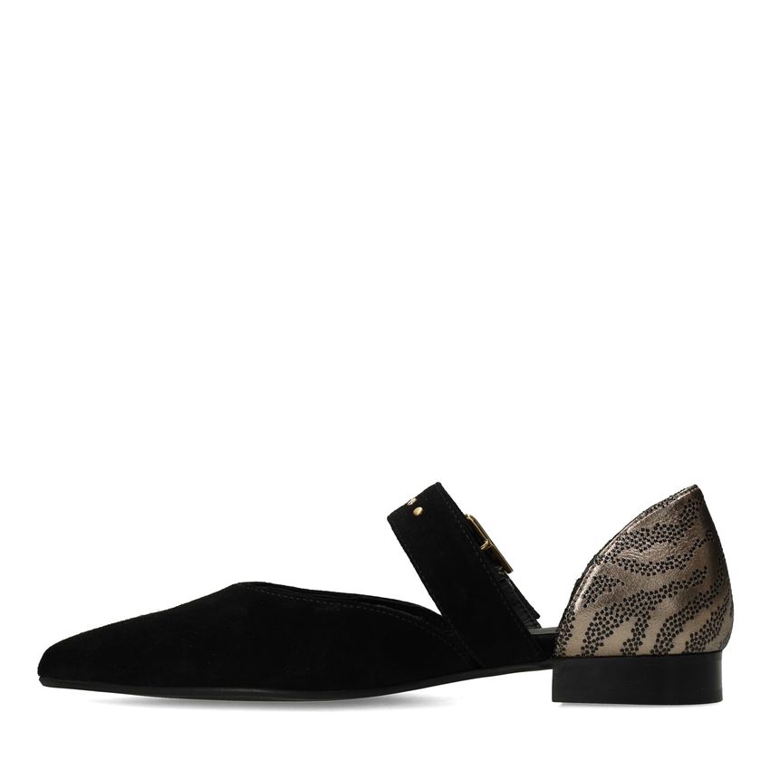 Schwarze Veloursleder-Loafer