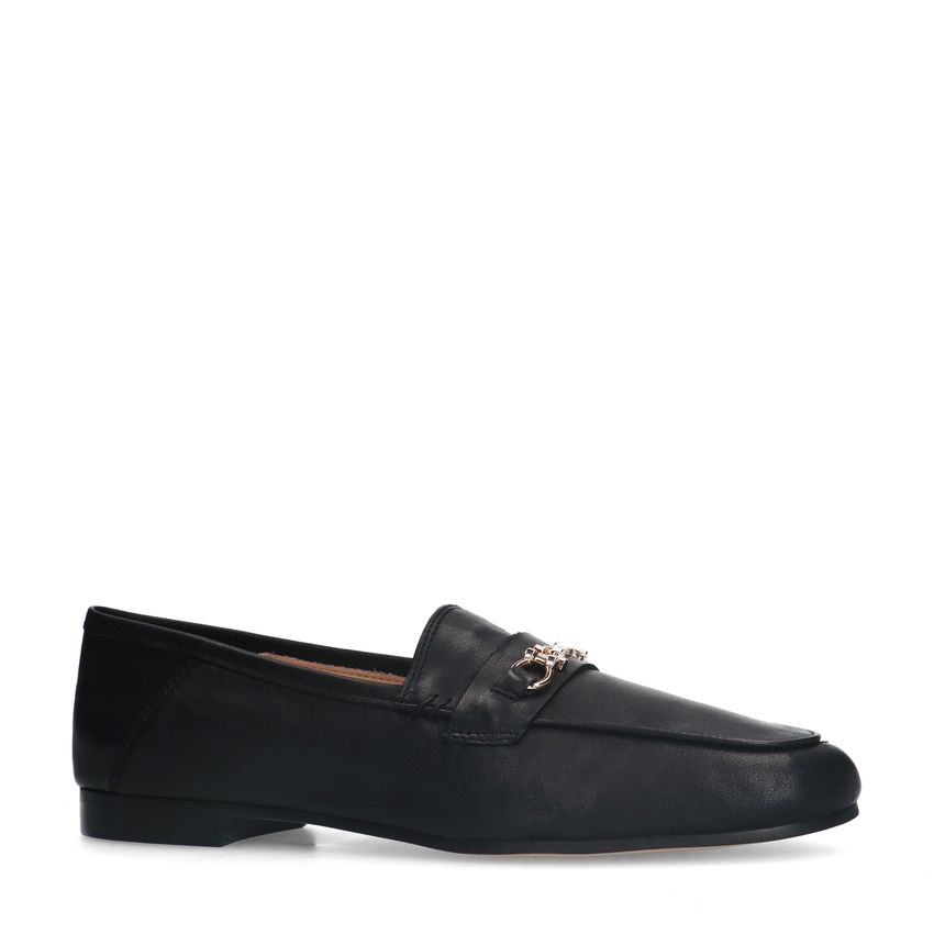 Schwarze Leder-Loafer