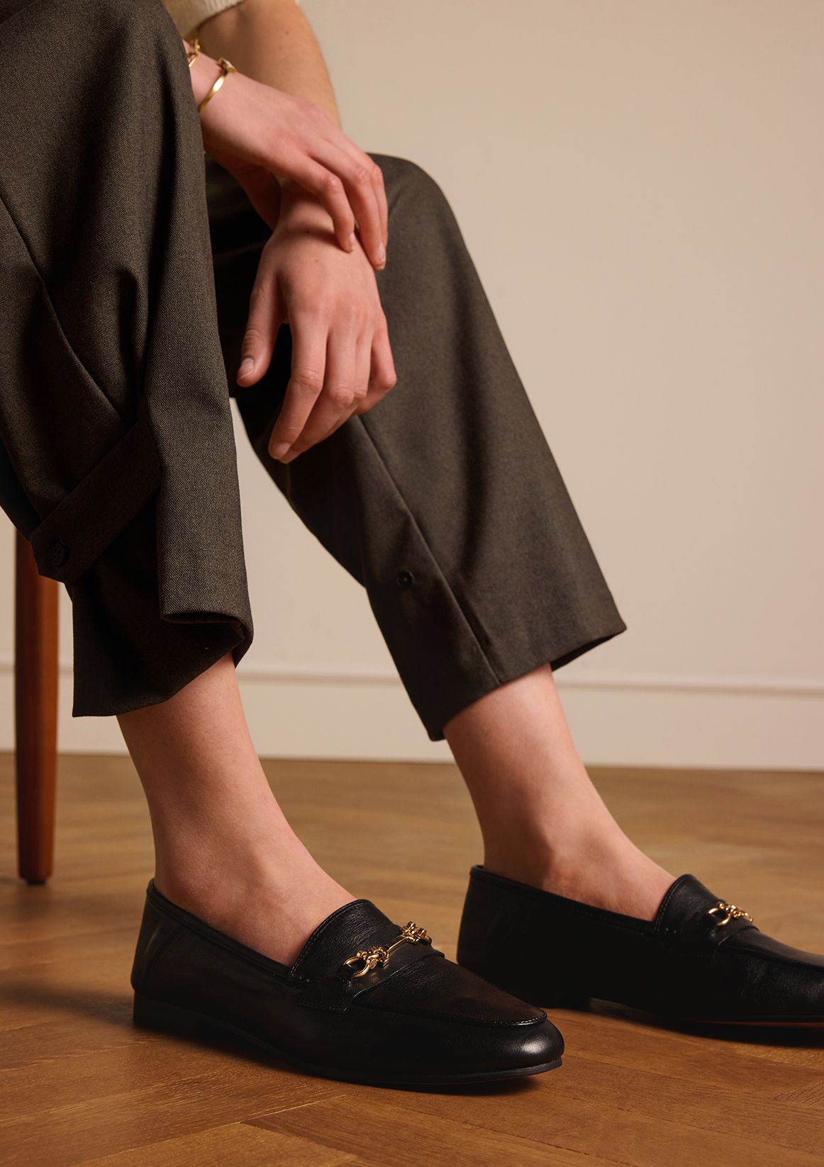 Zwarte leren loafers