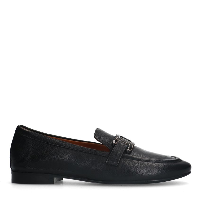 Zwarte leren loafers met detail