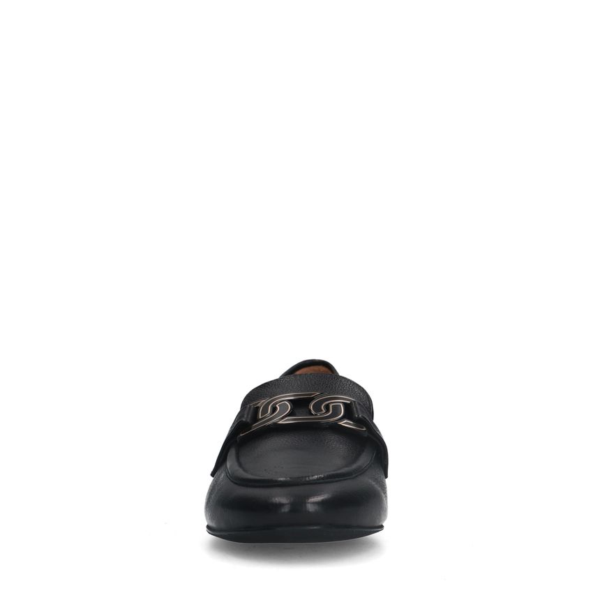 Schwarze Leder-Loafer mit Detail