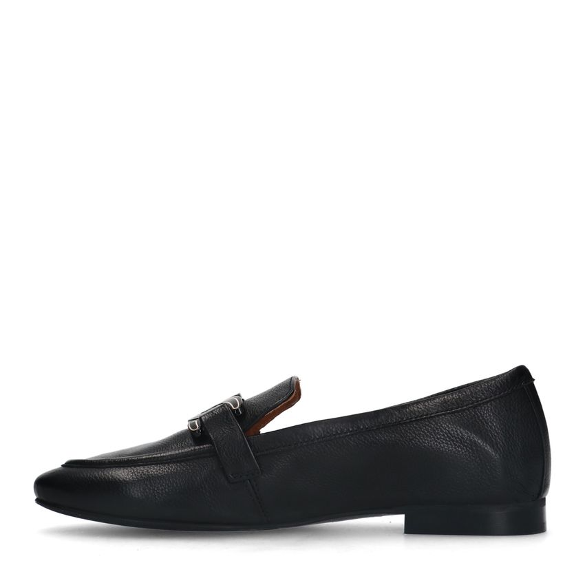 Zwarte leren loafers met detail