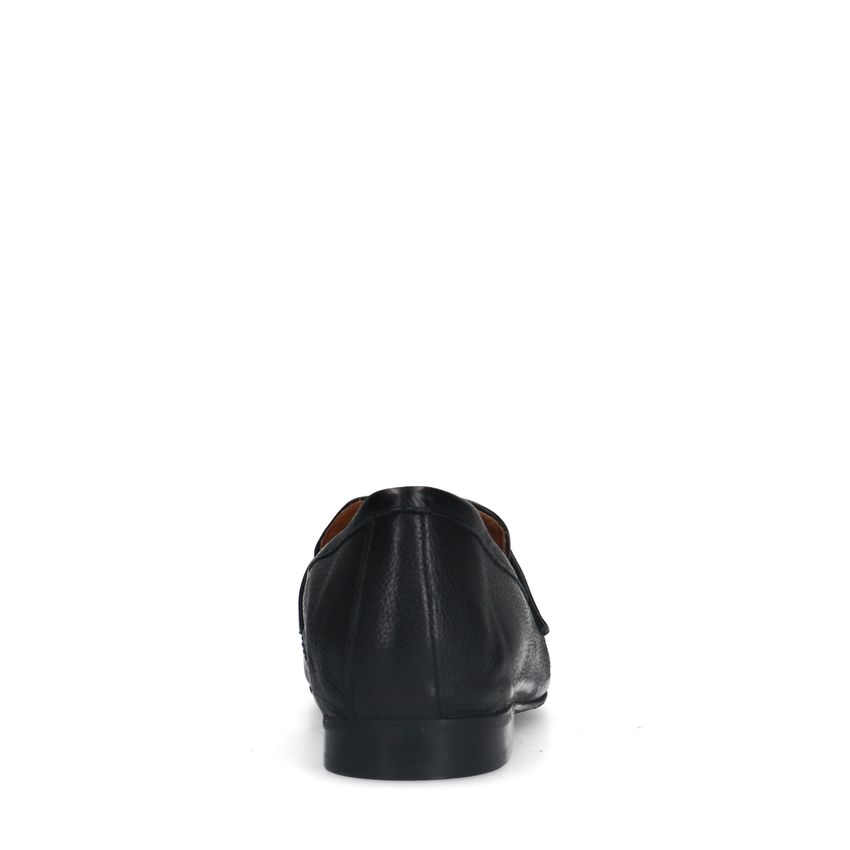 Schwarze Leder-Loafer mit Detail
