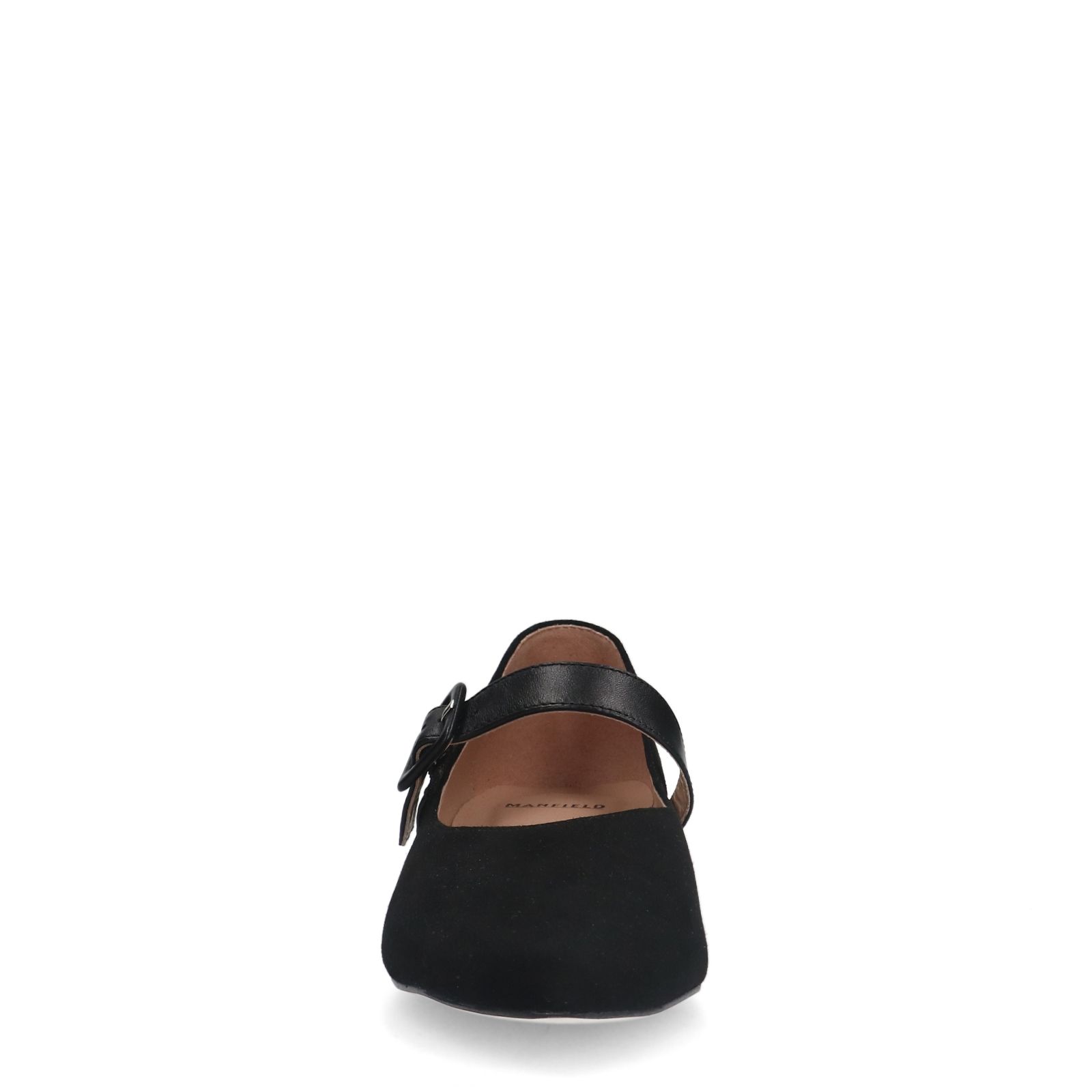Zwarte suède loafers met gespsluiting