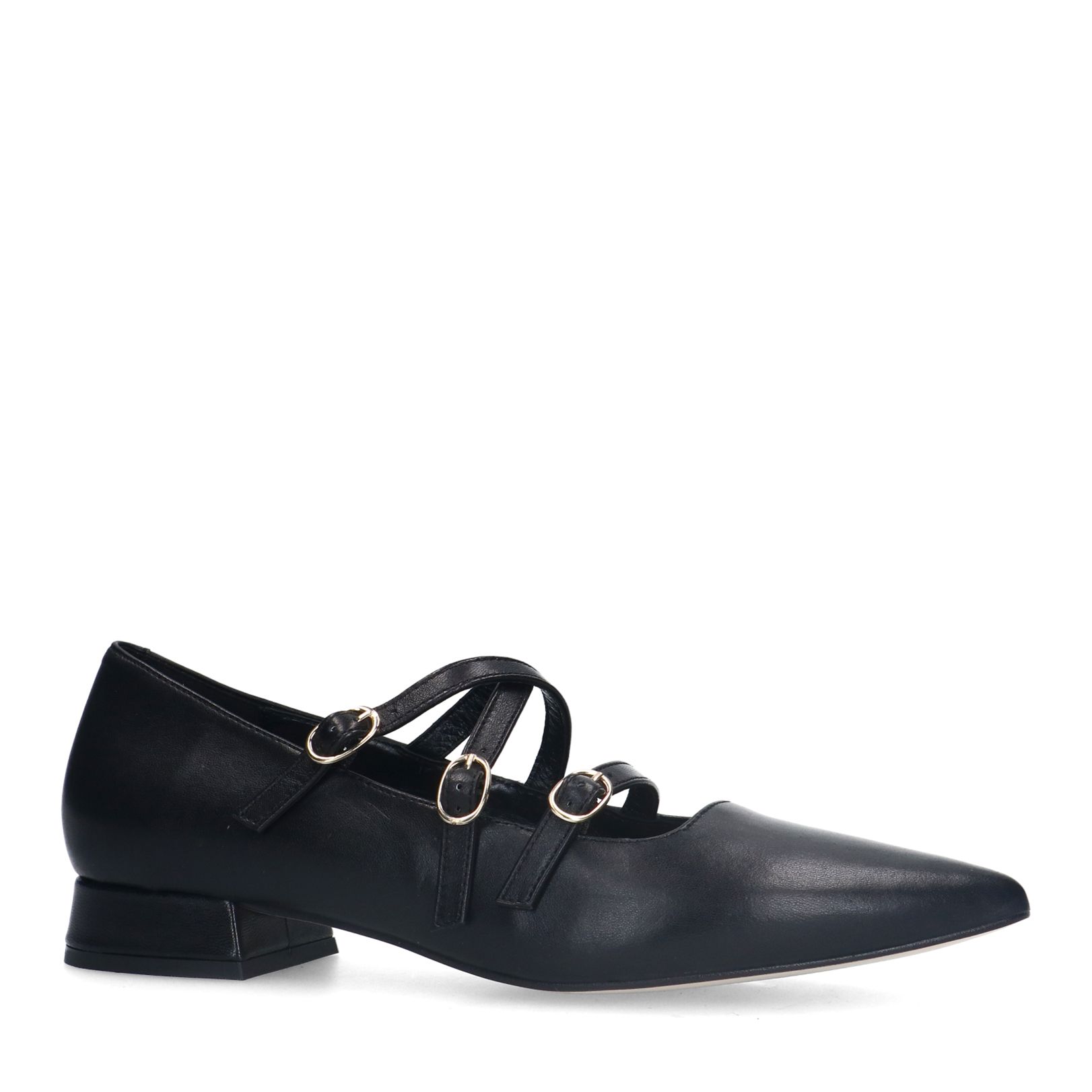Zwarte leren loafers met hak