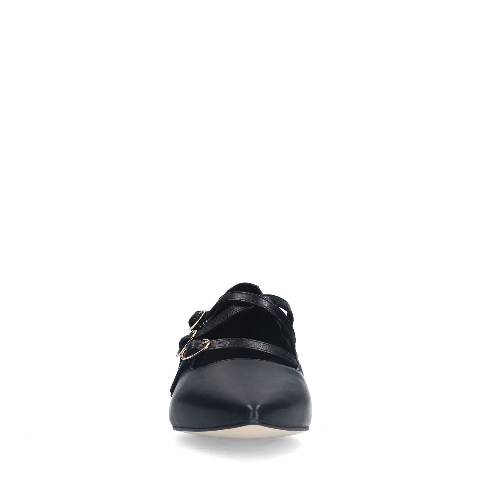 Zwarte leren loafers met hak