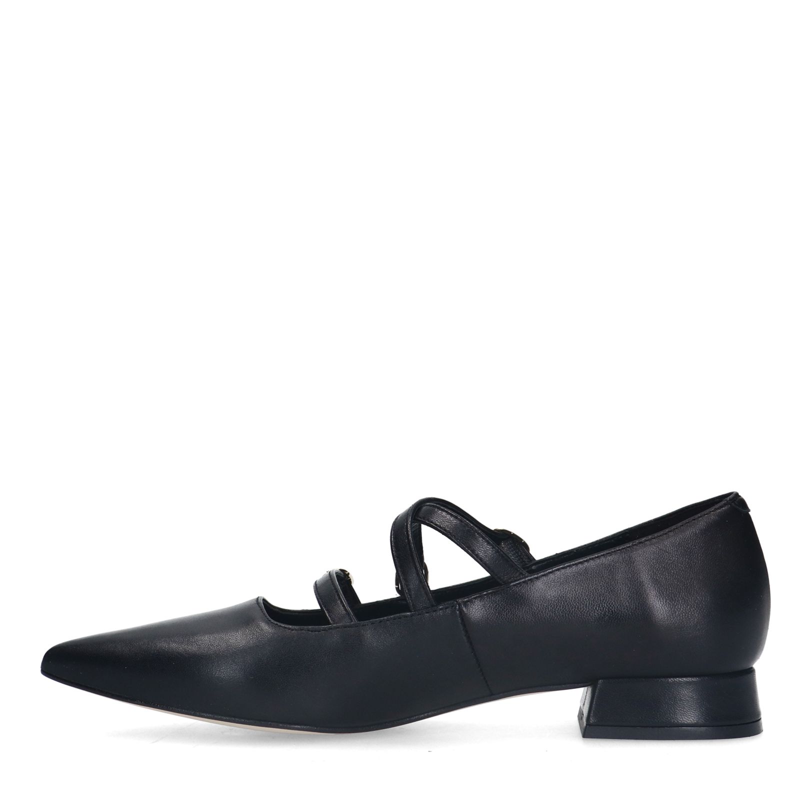 Zwarte leren loafers met hak
