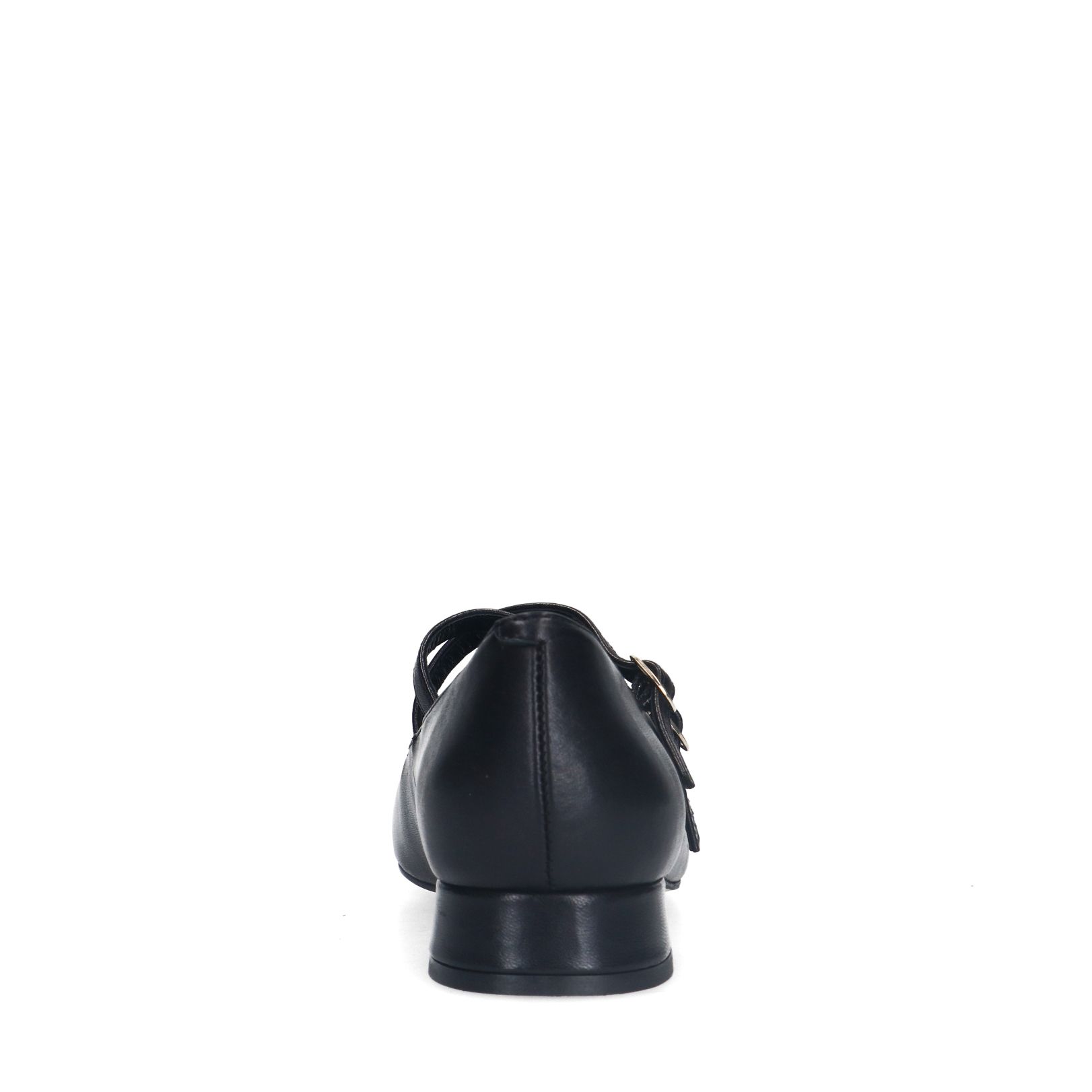 Zwarte leren loafers met hak
