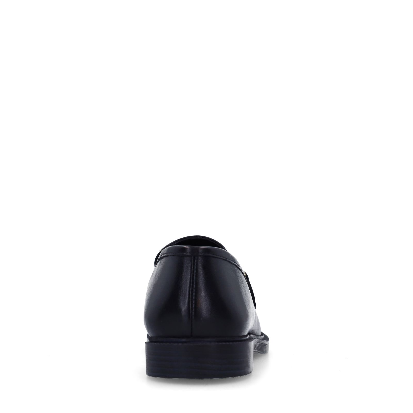 Zwarte leren loafers met goudkleurig detail