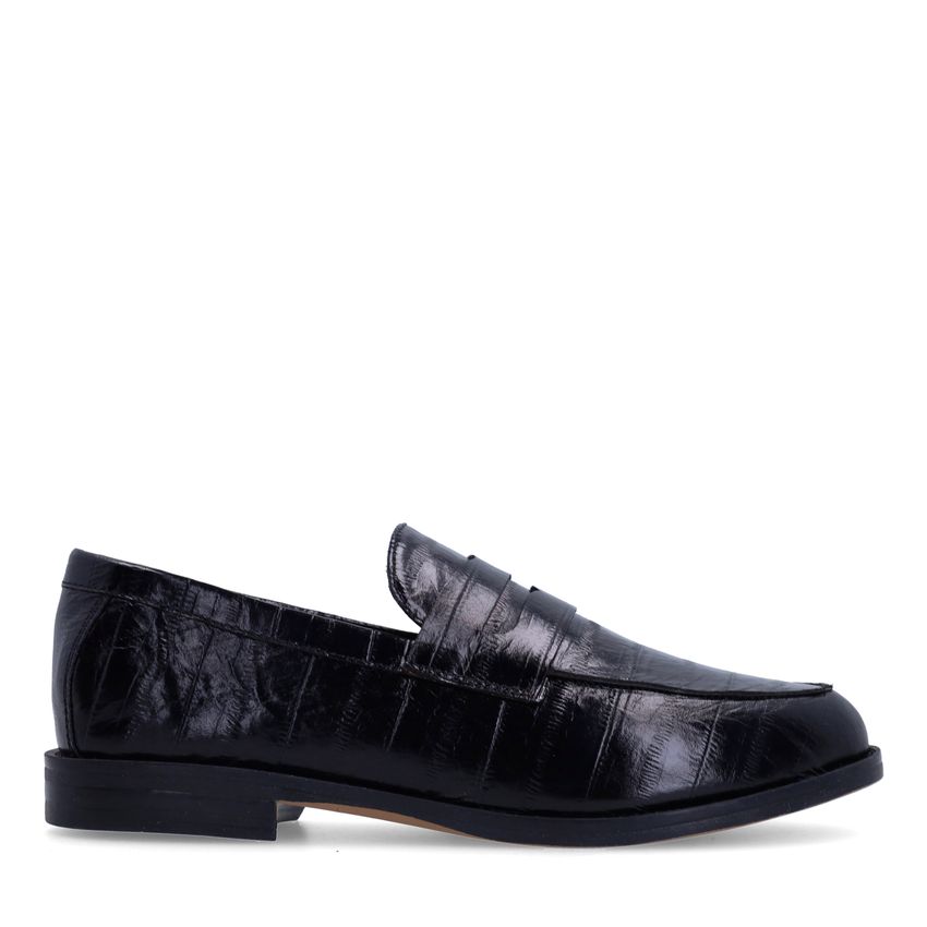 Schwarze Loafer aus Lackleder