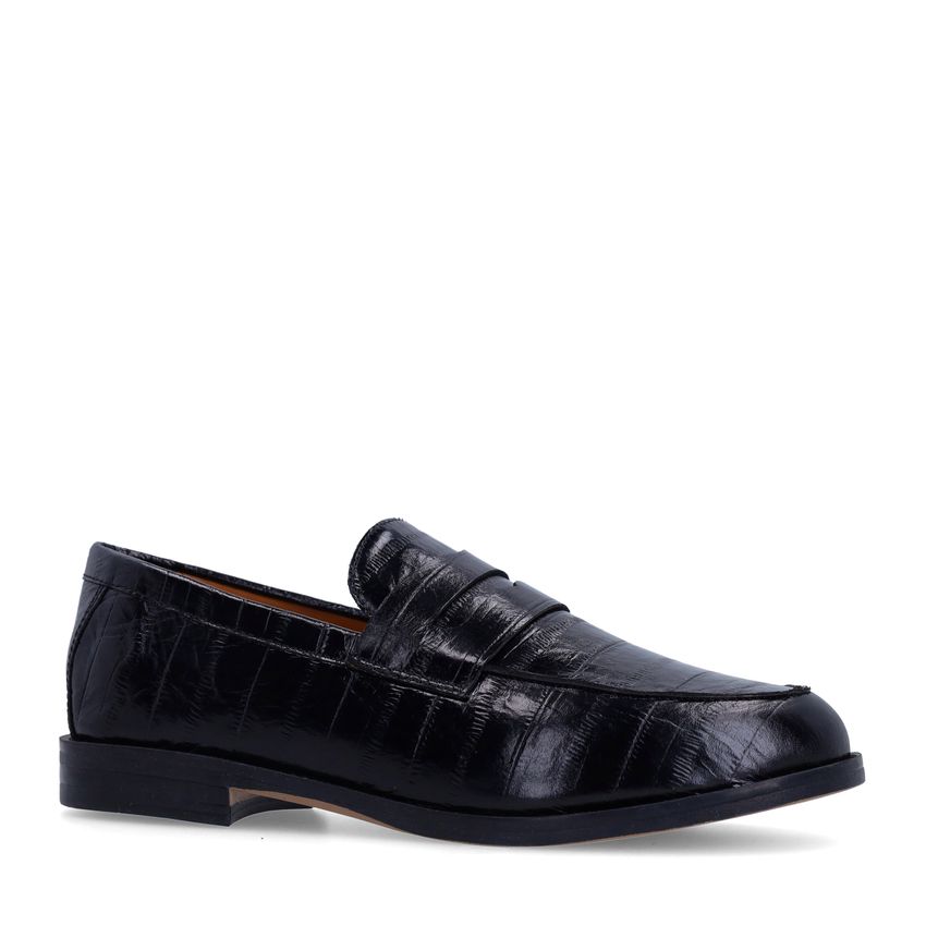 Schwarze Loafer aus Lackleder