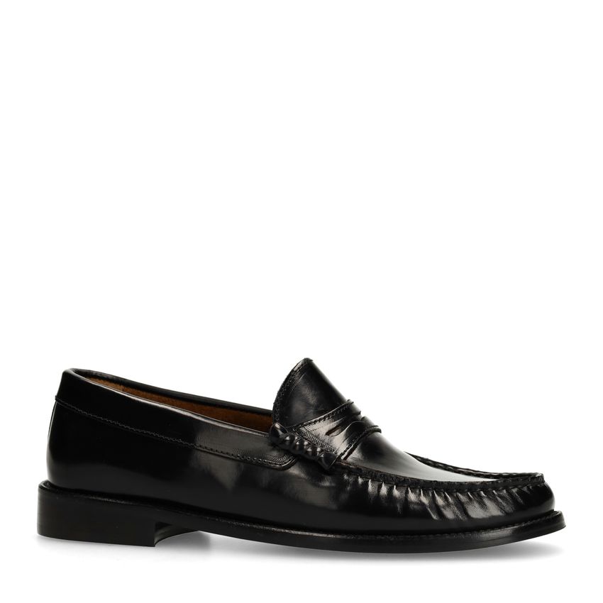 Zwarte leren loafers