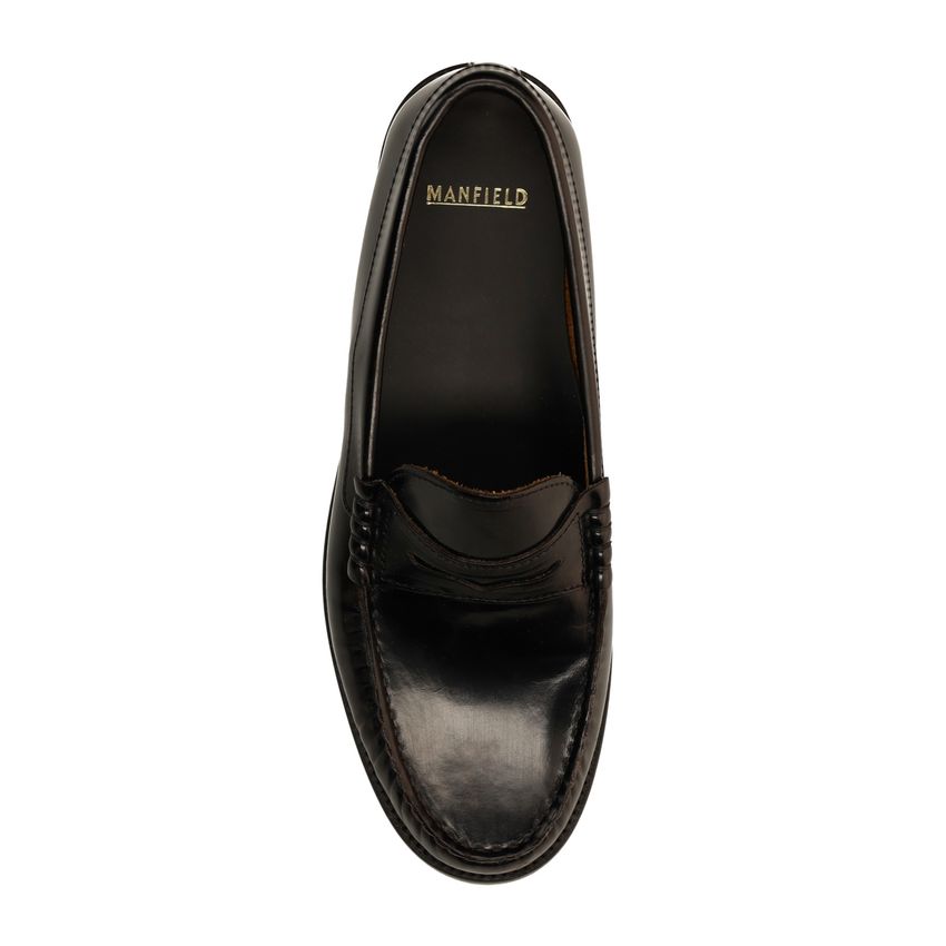 Zwarte leren loafers