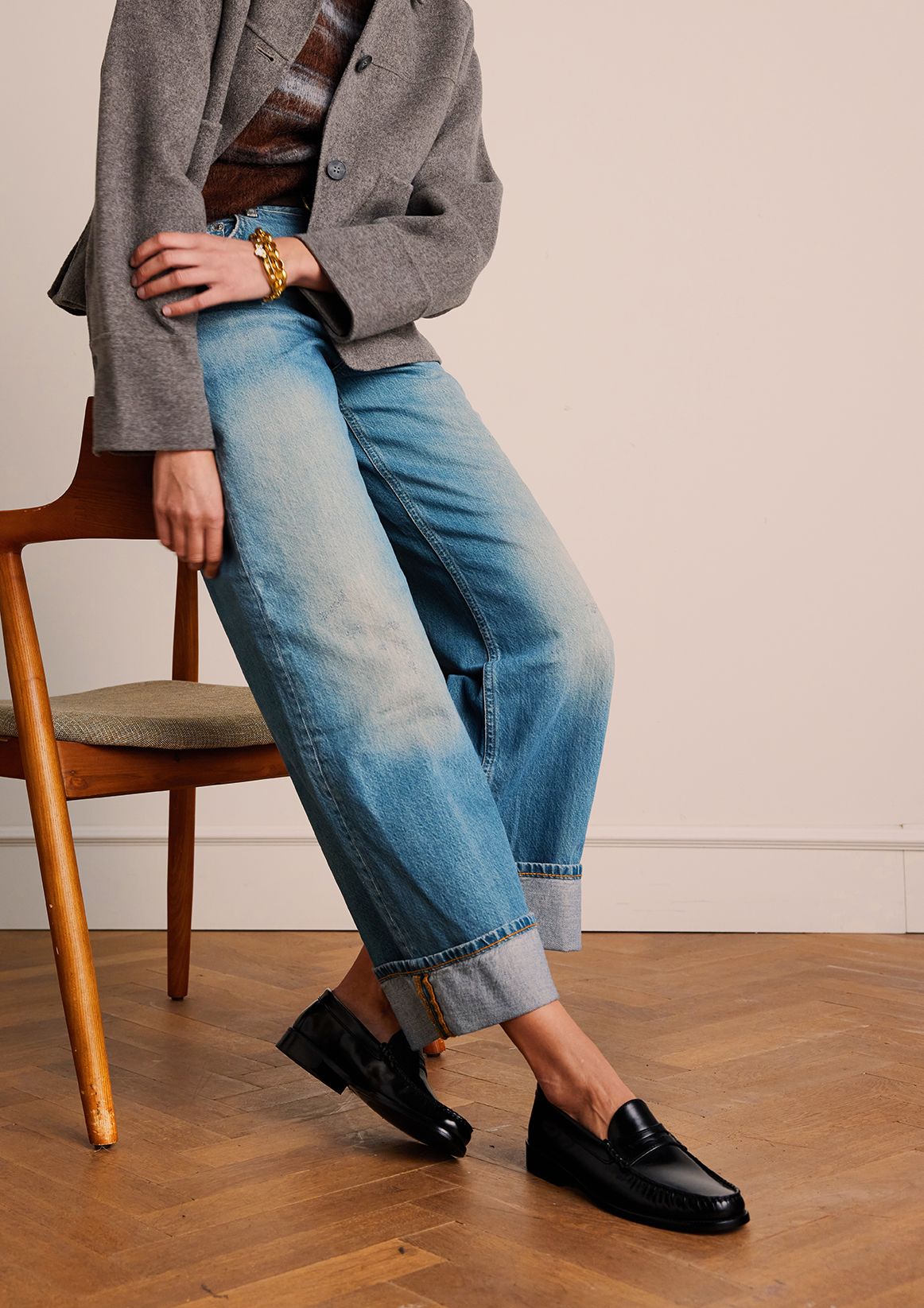 Schwarze Leder-Loafer