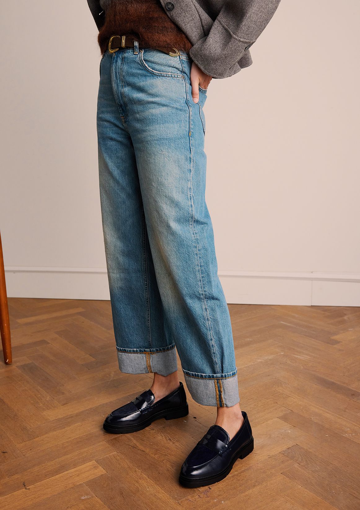 Schwarze Leder-Loafer