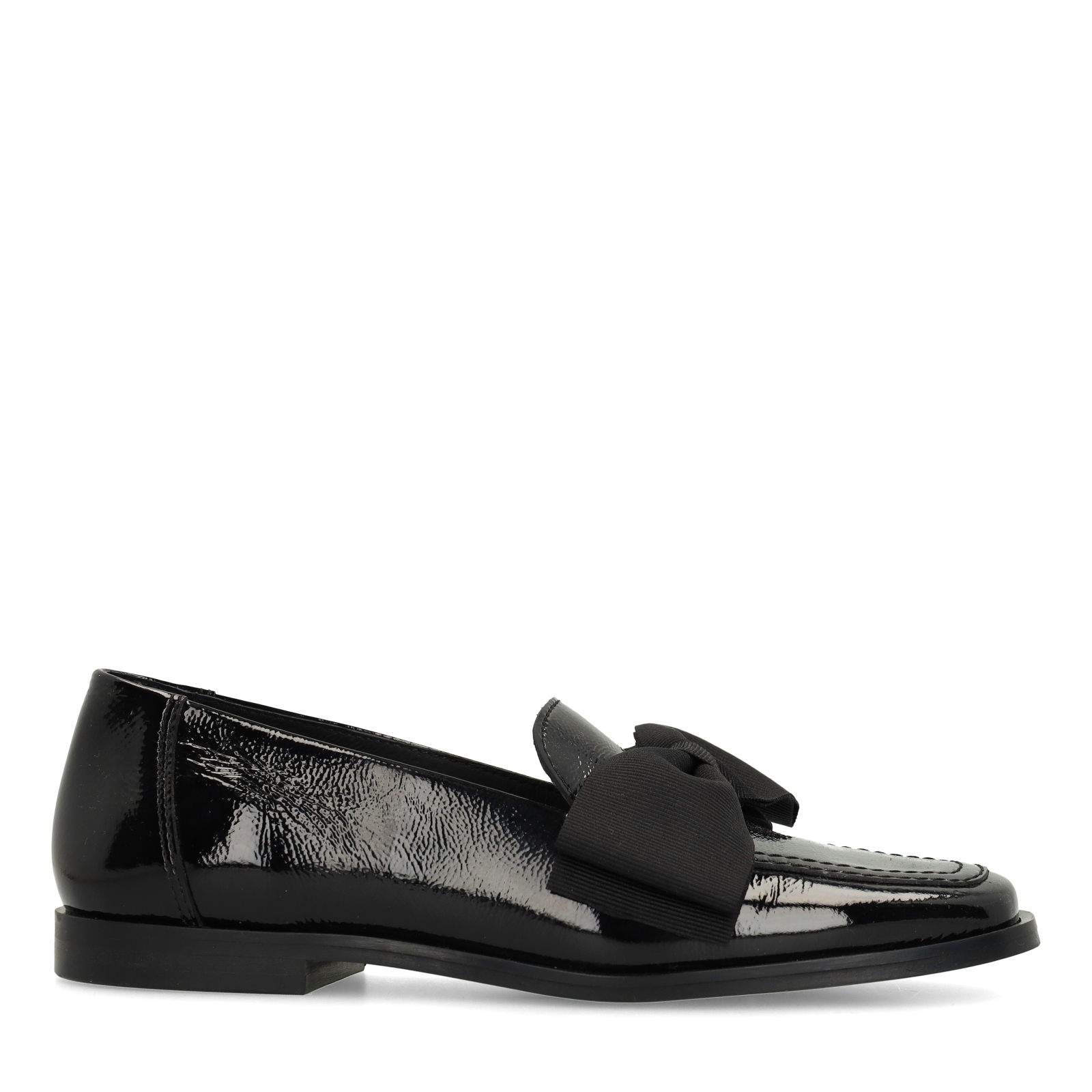 Schwarze Lackleder-Loafer mit Schleife Slipper Manfield Manfield