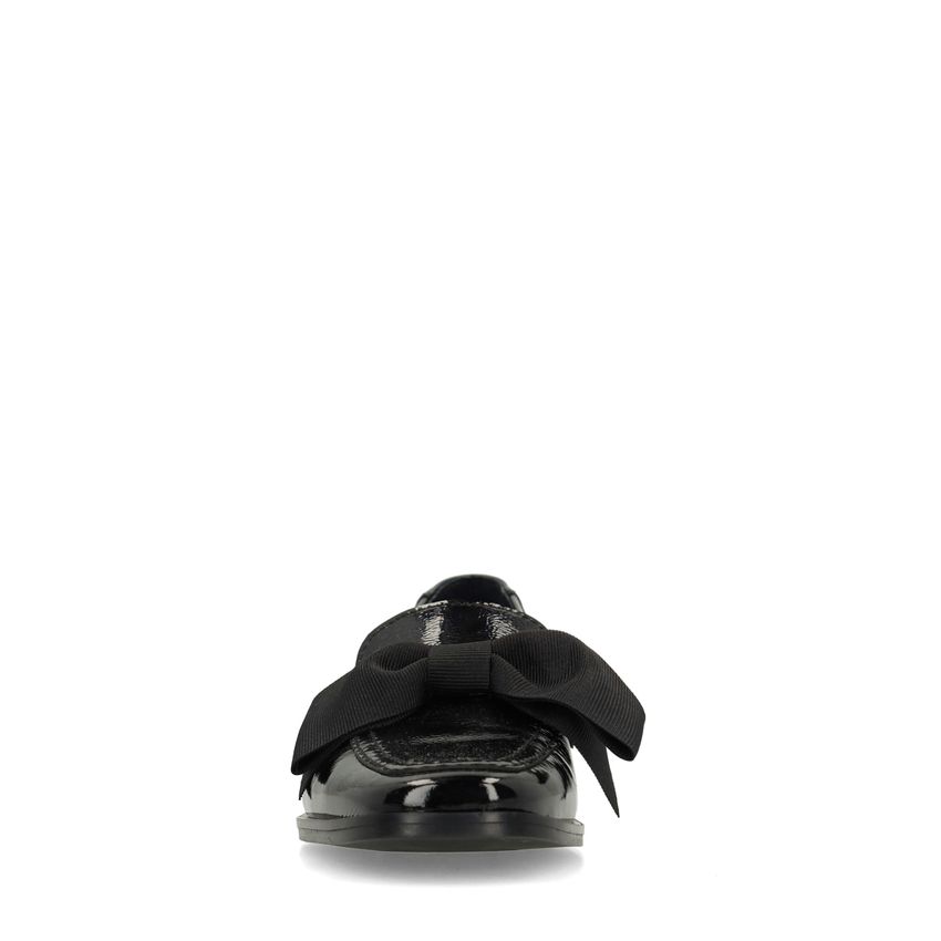 Zwarte lakleren loafers met strik