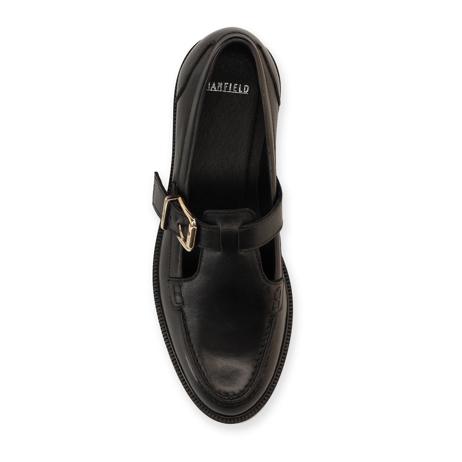 Schwarze Leder-Loafer mit Schnalle