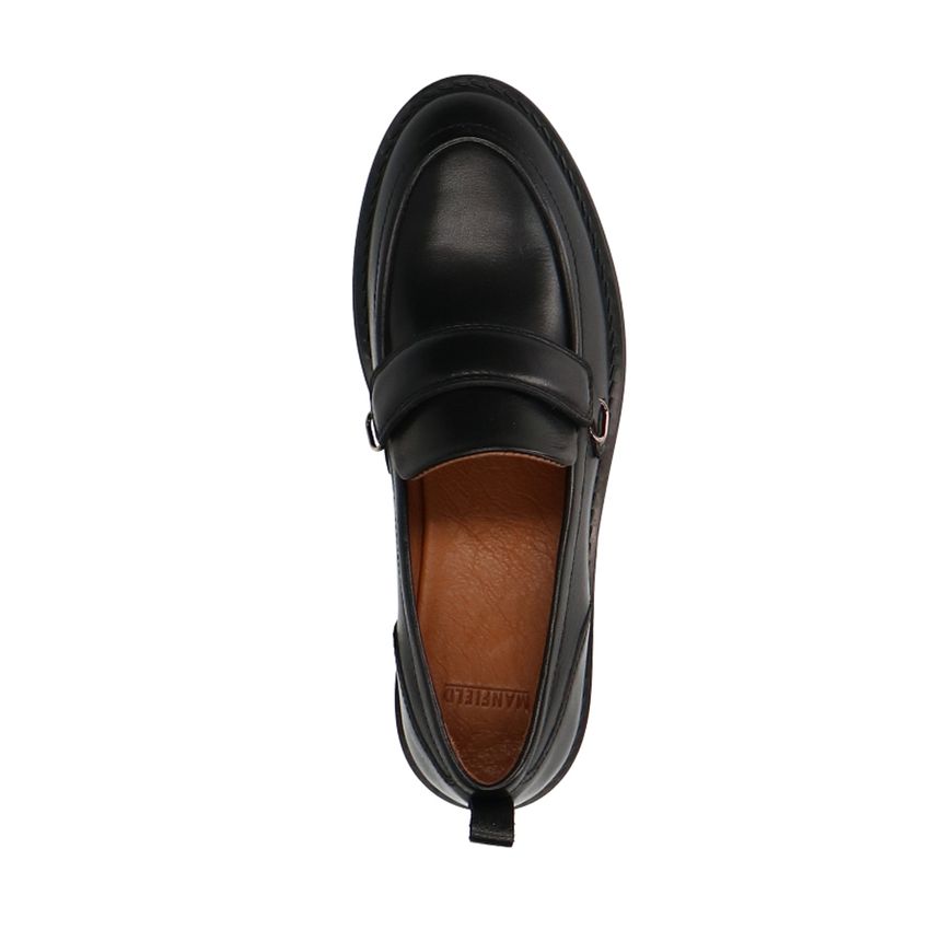 Zwarte leren loafers