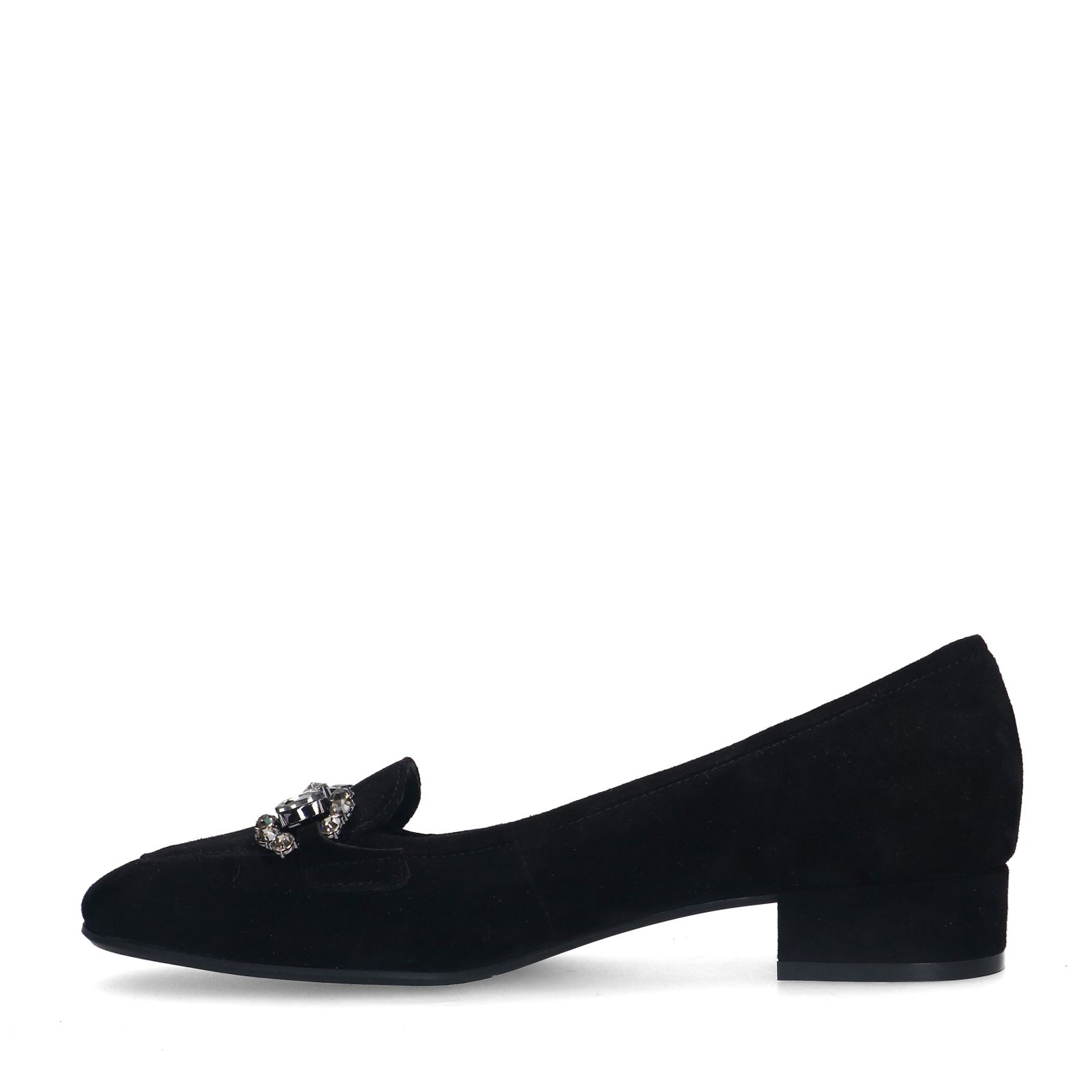 Schwarze Loafer-Pumps aus Veloursleder