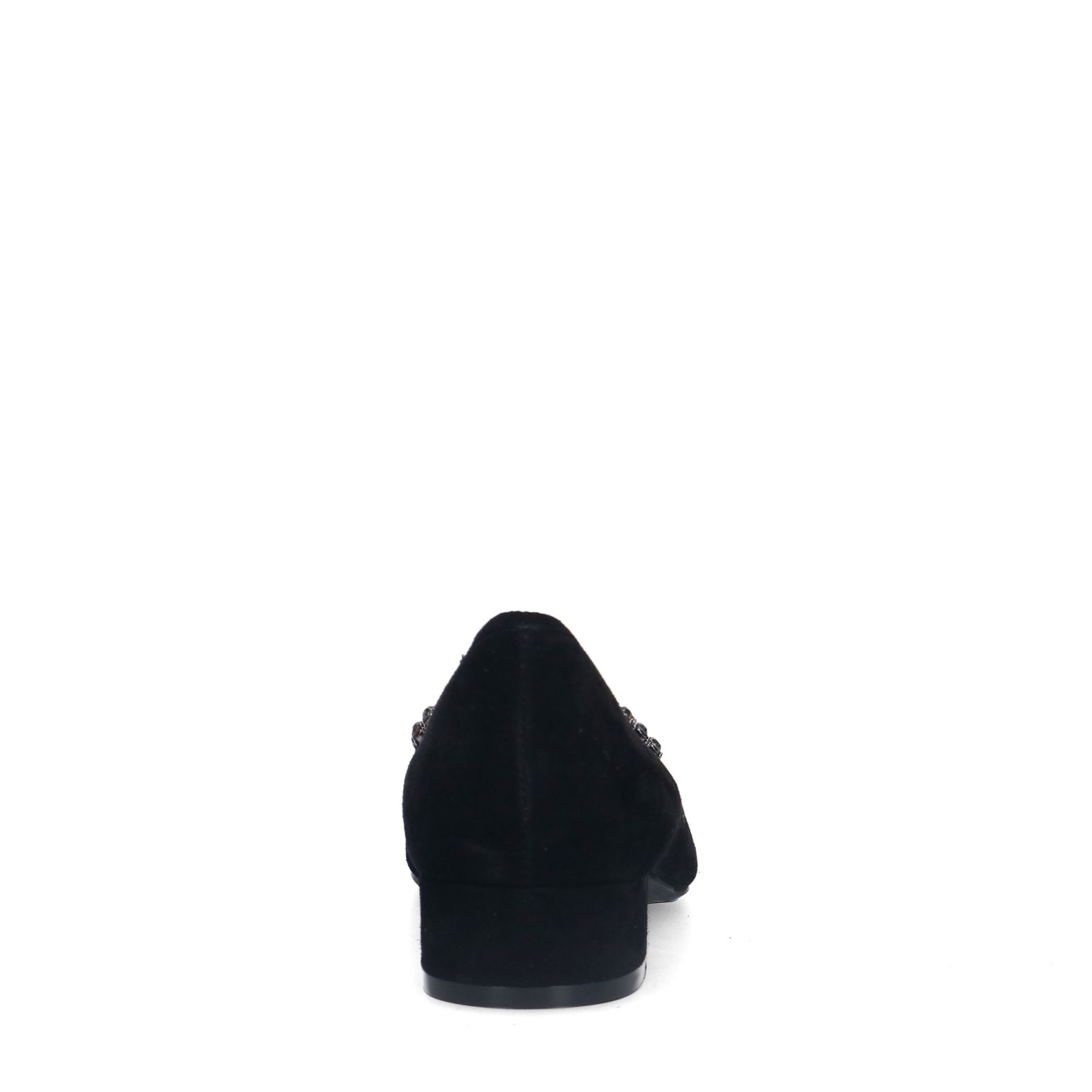 Schwarze Loafer-Pumps aus Veloursleder