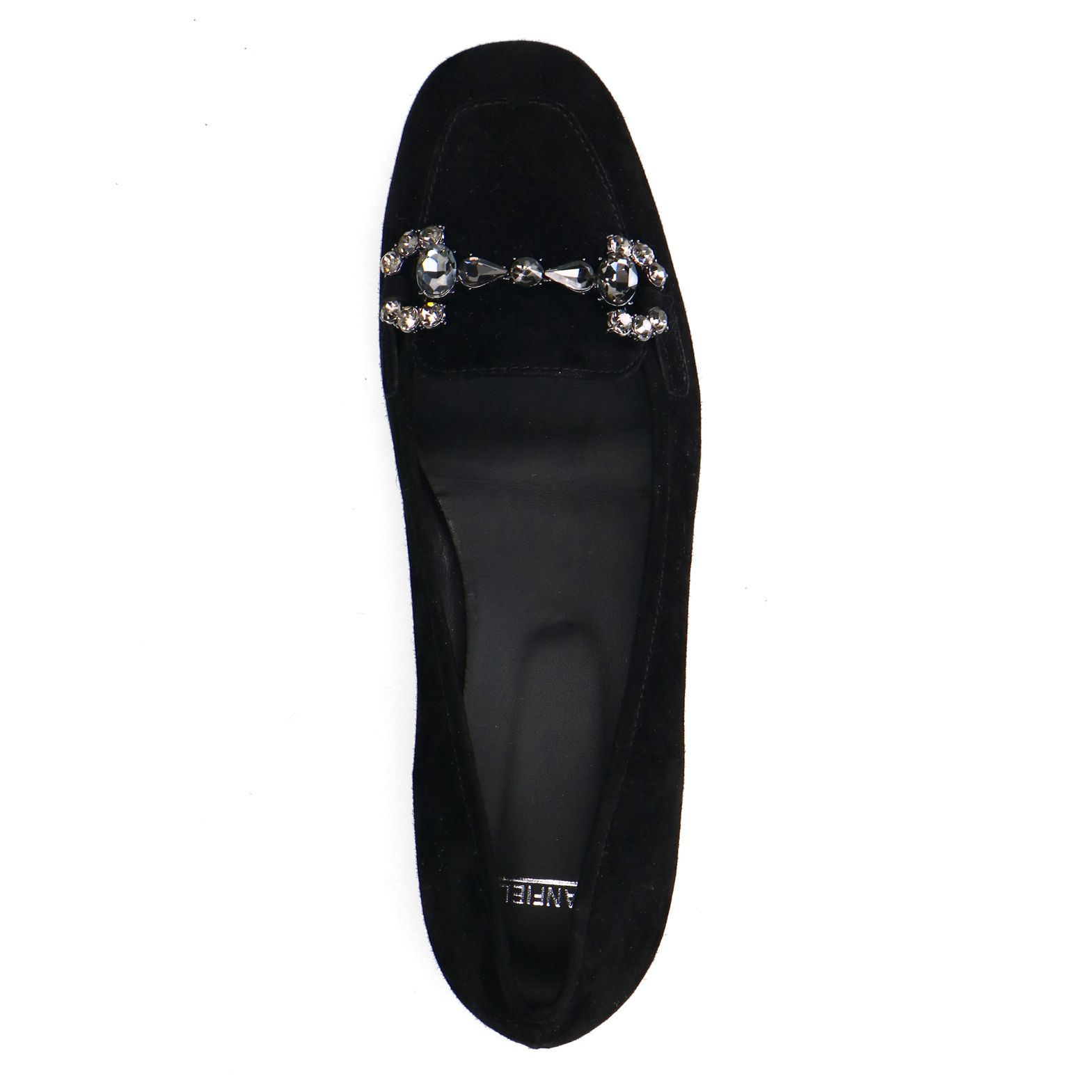 Schwarze Loafer-Pumps aus Veloursleder