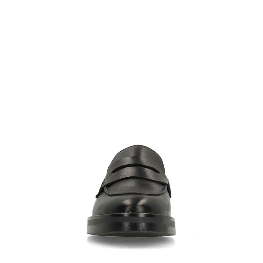 Klassieke zwarte leren loafers